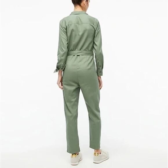 J. Crew Jumpsuit Women's Size 4 Army Green Utility Romper One Piece Coveralls - Picture 8 of 11